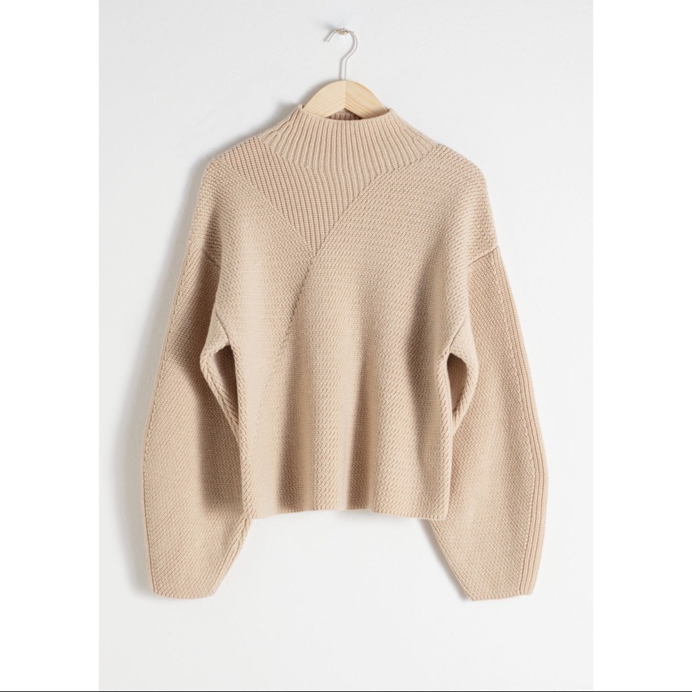 & Other Stories cream mock neck sweater size XS